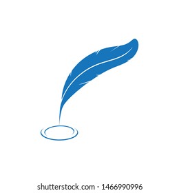 
Feather pen write sign logo template app icons