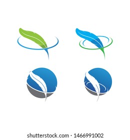
Feather pen write sign logo template app icons