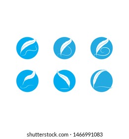 
Feather pen write sign logo template app icons