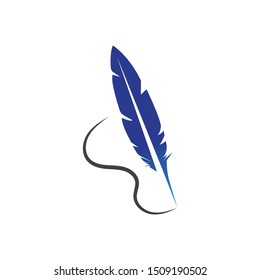 feather pen write sign logo template app icons