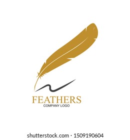 feather pen write sign logo template app icons