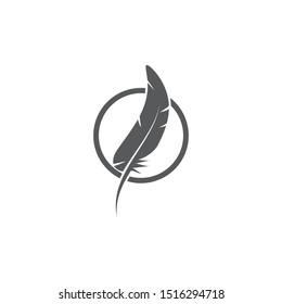 Feather pen write sign logo template app icons