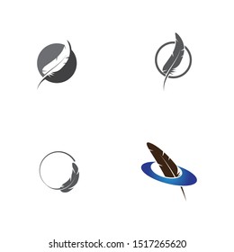 Feather pen write sign logo template app icons