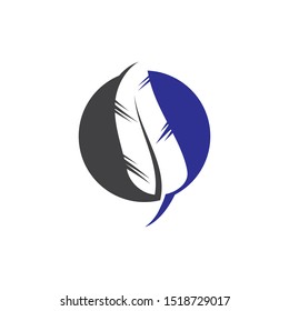 Feather pen write sign logo template app icons