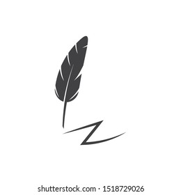 Feather pen write sign logo template app icons