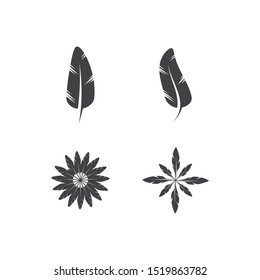 Feather pen write sign logo template app icons