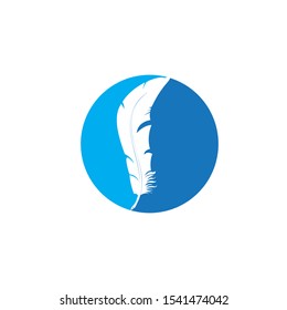feather pen write sign logo template app icons