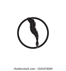 feather pen write sign logo template app icons