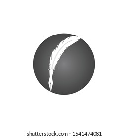 feather pen write sign logo template app icons