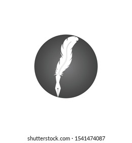 feather pen write sign logo template app icons