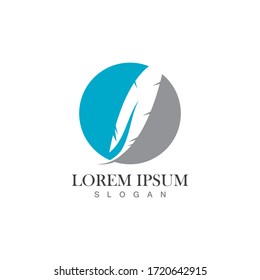 Feather pen write sign logo template app icons