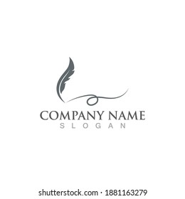 Feather pen write sign logo template app icons
