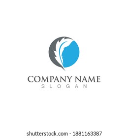 Feather pen write sign logo template app icons
