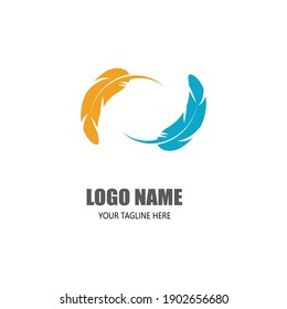 Feather pen write sign logo template app icons