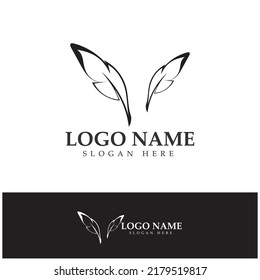 feather pen write sign logo template app icons
