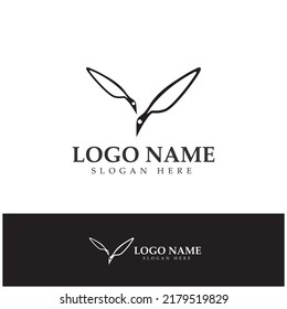 feather pen write sign logo template app icons