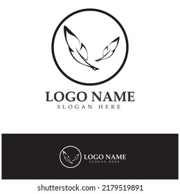feather pen write sign logo template app icons