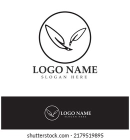 feather pen write sign logo template app icons