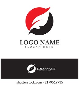 feather pen write sign logo template app icons