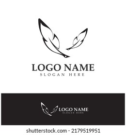 feather pen write sign logo template app icons
