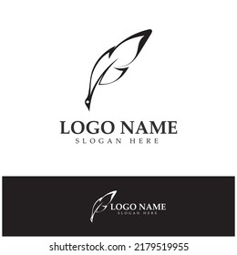 feather pen write sign logo template app icons
