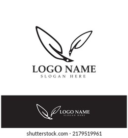feather pen write sign logo template app icons