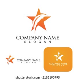 feather pen write sign logo template app icons