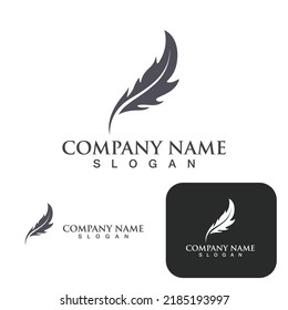 feather pen write sign logo template app icons