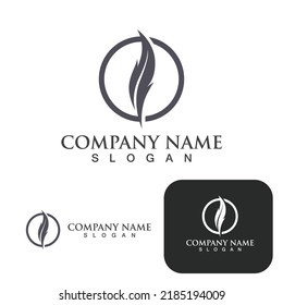 feather pen write sign logo template app icons