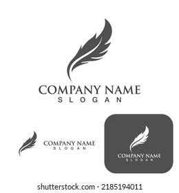 feather pen write sign logo template app icons