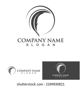 feather pen write sign logo template app icons
