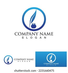 feather pen write sign logo template app icons