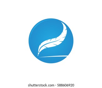 Feather pen write sign logo