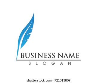 Feather pen write sign logo