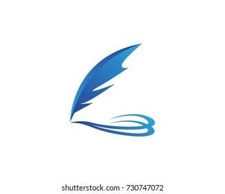 Feather pen write sign logo