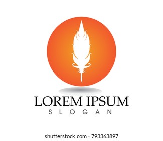 Feather pen write sign logo template app icons