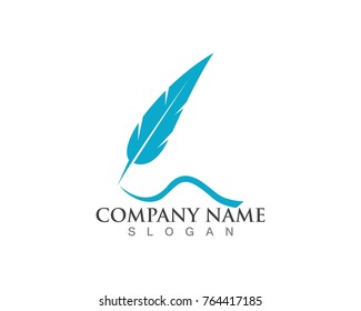 Feather pen write sign logos 