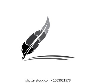 Feather pen write vector 