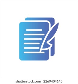 feather pen1 icon with isolated vektor and transparent background