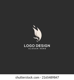 Feather phoenix Logo design vector illustration