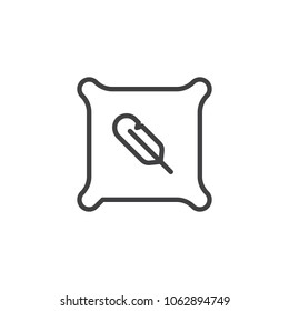 Feather pillow outline icon. linear style sign for mobile concept and web design. Cushion simple line vector icon. Symbol, logo illustration. Pixel perfect vector graphics