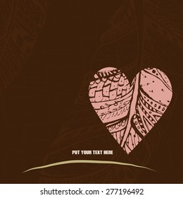 feather pink vector heart