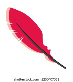 Feather pink. Vector isolated illustration