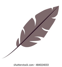 Feather plume icon. Vintage decorative and ornament theme. Isolated design. Vector illustration