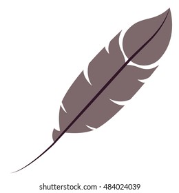 Feather plume icon. Vintage decorative and ornament theme. Isolated design. Vector illustration