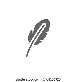 Feather, poem icon. Element of materia flat tools icon