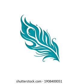 Feather Pracock Logo Simple Design