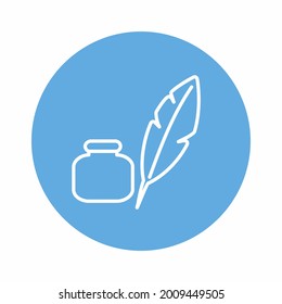 Feather Quill - Blue Moon Style. simple illustration. Editable stroke. Design template vector.Icon for mobile and web apps
.Design tools