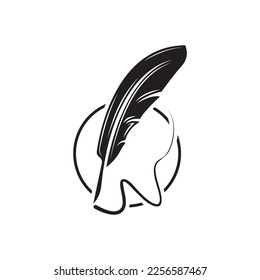 Icono de diseño de muelles de plumas e ilustración de logotipo