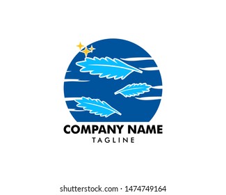 Feather quill Logo Template Design